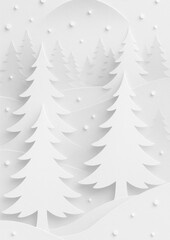 Obraz premium Minimalist winter forest scene