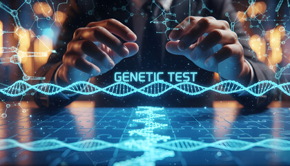 Genetic Test Concept with Dna Helix and Futuristic Technology