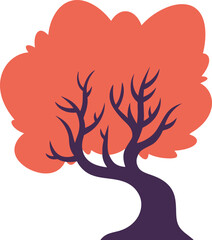 Stylized Autumn Tree Icon
