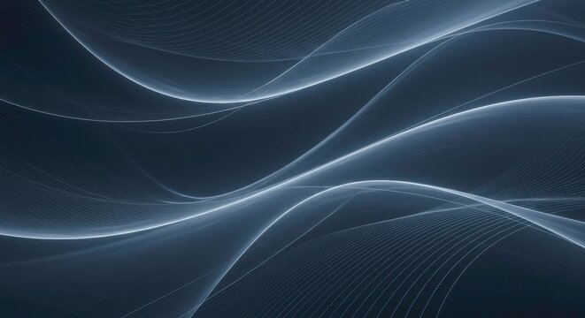 Elegant flowing light trails on a dark background creating a sense of movement and flow