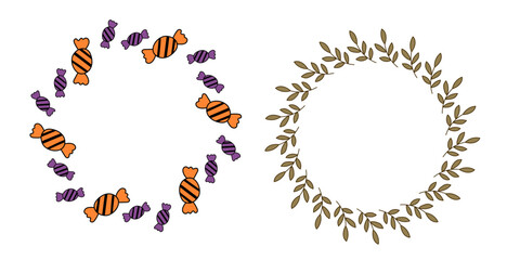 Halloween round frames with copy space.