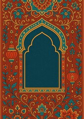 Intricate floral arch design wallpaper.