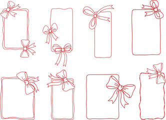 Hand-Drawn Ribbon Frame Set – Decorative Bow Borders Collection