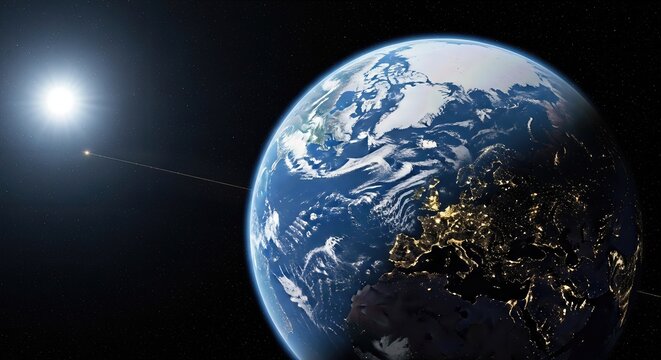 Earth rotation motion: planetary spin, axial movement, celestial dynamic, orbital rhythm, cosmic balance, astronomical cycle, universal flow, geophysical change, natural timing, global harmony,