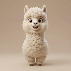 Fototapeta premium Cute Baby Alpaca Character Illustration