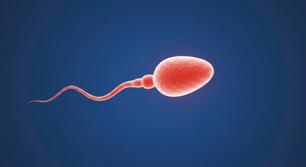 Sperm cell on dark blue background representing fertility reproduction and biology with detailed