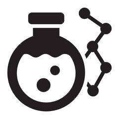biochemistry glyph icon. molecule mix. chemical reaction. science process