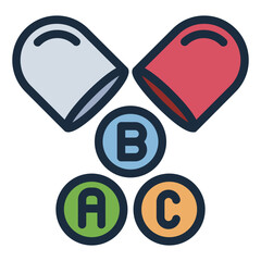 vitamins filled line icon. nutrient group. supplement pills. Pharmacy