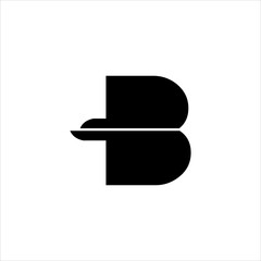 Initial letter B logo design with flying concept.