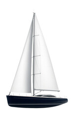 Sleek sailing sloop featuring a single main mast and minimalist design.