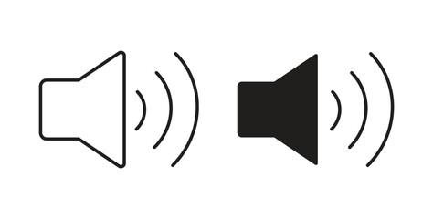 Speaker icon with editable stroke. Thin Line and flat icons for UI designs