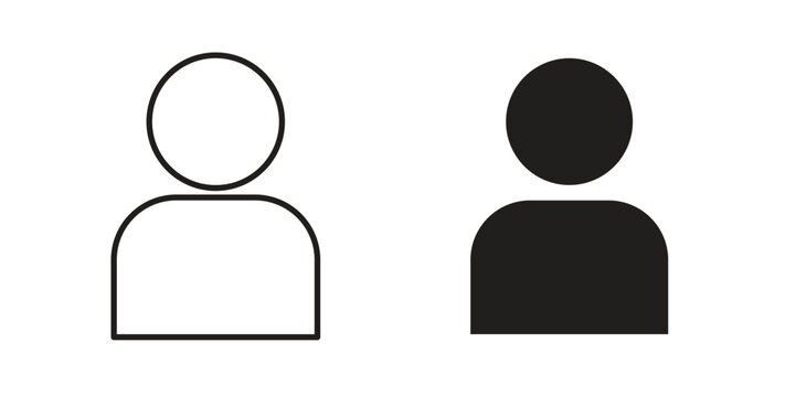 User icon with editable stroke. Thin Line and flat icons for UI designs