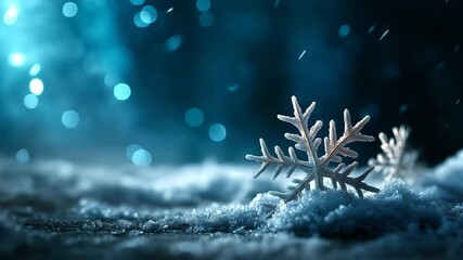 Close up of snowflakes on dark background no people visible winter detail snow macro festive snowflake seasonal element winter beauty crystalline structure snowflake detail - Powered by Adobe