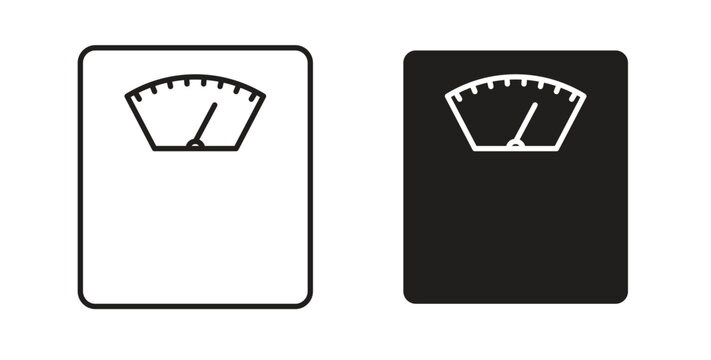 Weight scale icon with editable stroke. Thin Line and flat icons for UI designs