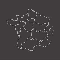 Map of France with border 