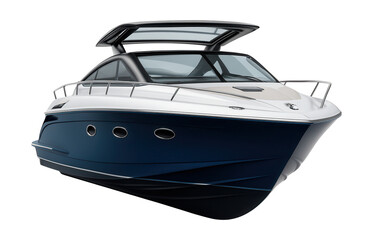 Compact sporty yacht featuring a sleek design and retractable sunroof.