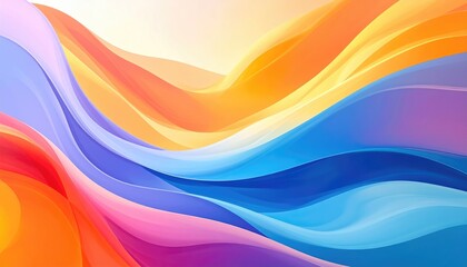 Fototapeta premium Abstract colorful flowing ribbons. The dynamic composition uses a spectrum of vibrant colors to create a sense of movement and energy