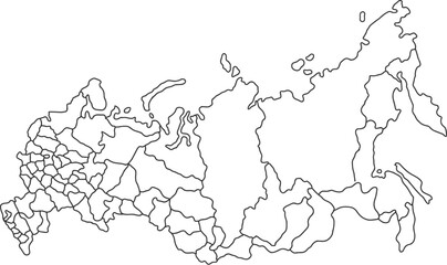 Political Map of Russia with Administrative Divisions