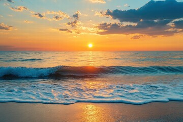 Soft pastel sunset reflecting on ocean water