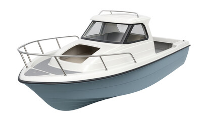 Compact fishing boat with cozy sleeping space and protective bow rails.