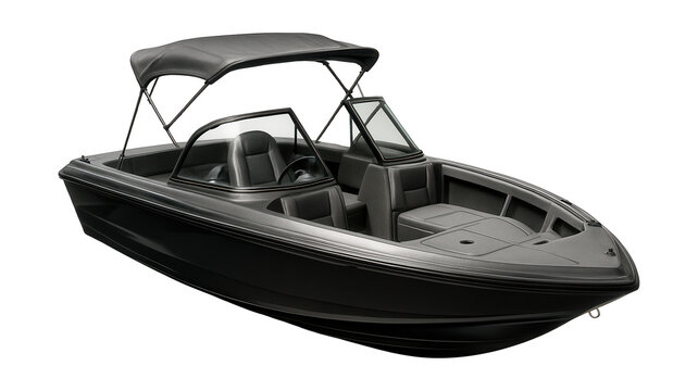 Convertible fishing boat with a retractable canopy and roomy cockpit.