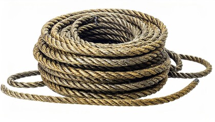 Obraz premium Coiled rope, ready for action, a symbol of strength and reliability. The robust texture hints at a history of use and the potential for a wide range of applications