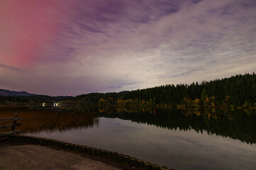 Aurora over the lake