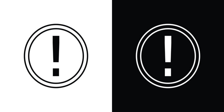 Exclamation button icons pack set, ready to use vector