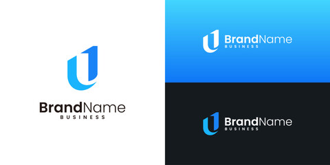 Letter U and number 1 logo design inspiration