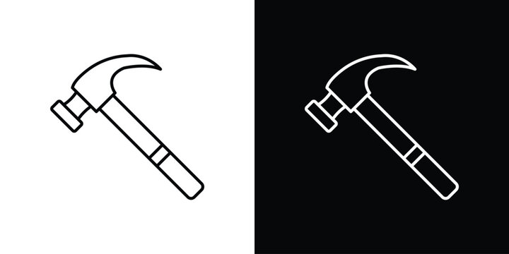 Hammer icons pack set, ready to use vector