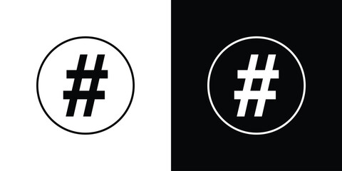 Obraz premium Hashtag icons pack set, ready to use vector