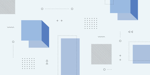 Dynamic Abstract Background with Retro Hipster Element and Soft Blue Flat Color