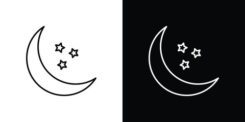 Obraz premium Moon stars icons pack set, ready to use vector