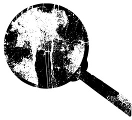 Magnifying Glass Investigates Scene in Distressed Texture