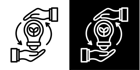 Renewable  Icon Set White Mix Style Collection