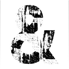 Obraz premium Grunge typography ampersand in distressed texture