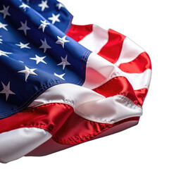 The iconic American flag waves majestically against a stark black background, highlighting its red, white, and blue patriotism.