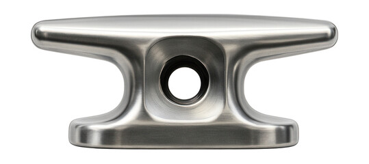 Deck cleat with a central fastening hole for secure attachment.