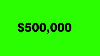 Black Number Count Up Animation from 1 to 1,000,000 on Green Screen Background