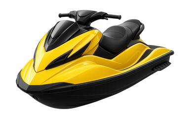 Sporty yellow and black jet ski featuring a bold front design and footrests.