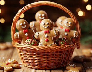 gingerbread cookies in a basket