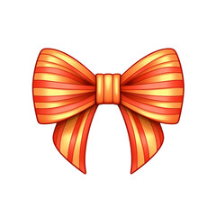 Party striped ribbon bow isolated on white background. Cartoon clipart illustration.