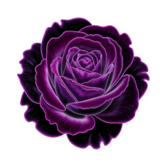 Velvet rose clipart. Cartoon illustration isolated on white background.