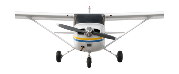 High-wing, single-engine training aircraft with fixed landing gear.