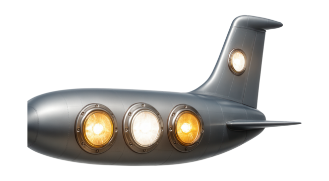 Bright formation lights on the fuselage and tail for enhanced visibility.