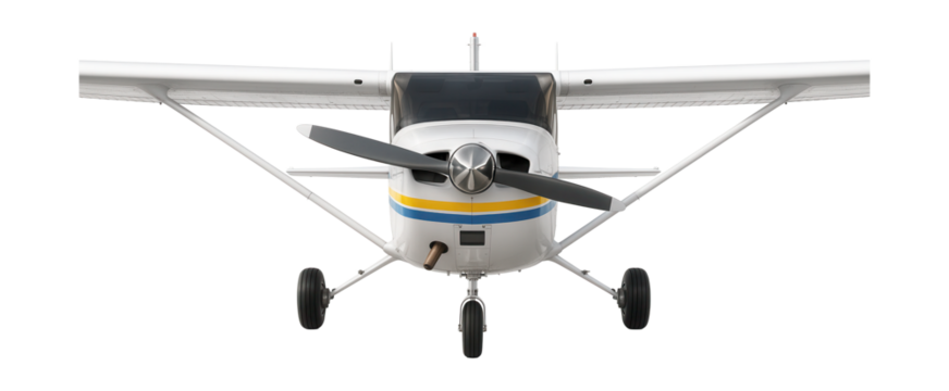 High-wing, single-engine training aircraft with fixed landing gear.