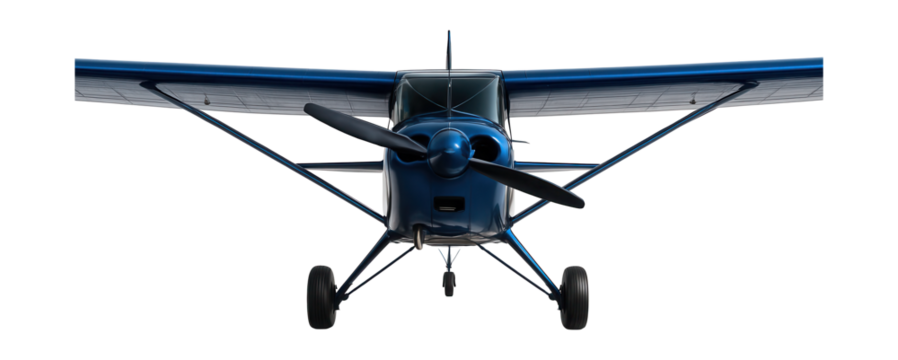 Single-prop trainer featuring high aspect ratio wings and tailwheel setup.