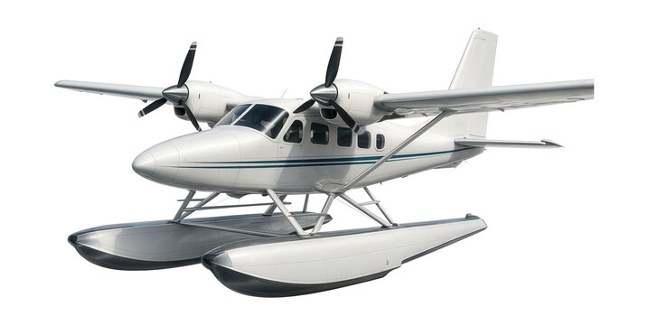 Water-based seaplane trainer featuring floats and elevated engines for optimal performance.