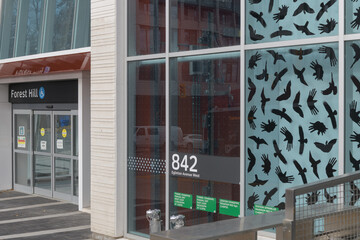 Fototapeta premium exterior of Forest Hill LRT Station located at 842 Eglinton Av W, Toronto