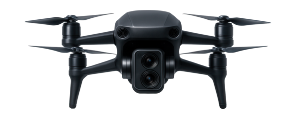 Drone featuring dual cameras for simultaneous photo and video recording.